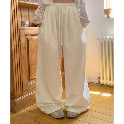 Coconut Pintuck Cotton Wide Pants