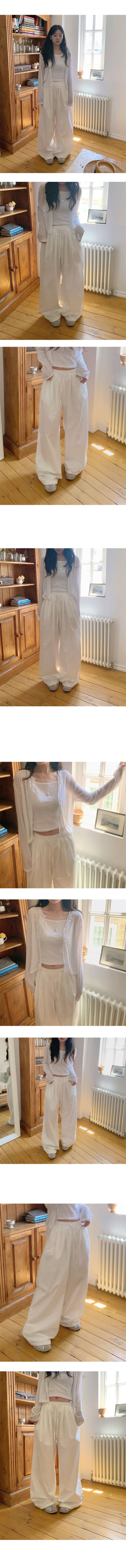 Coconut Pintuck Cotton Wide Pants