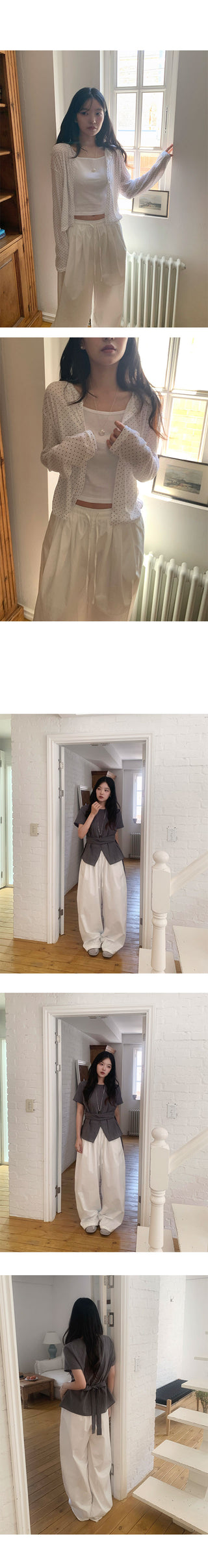 Coconut Pintuck Cotton Wide Pants