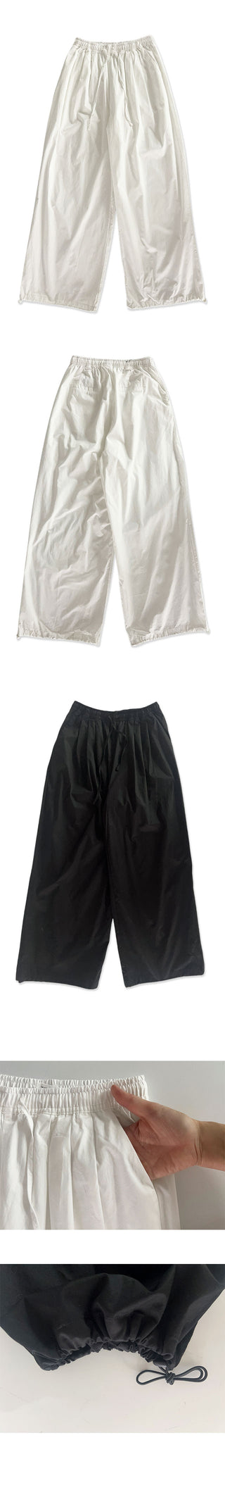 Coconut Pintuck Cotton Wide Pants