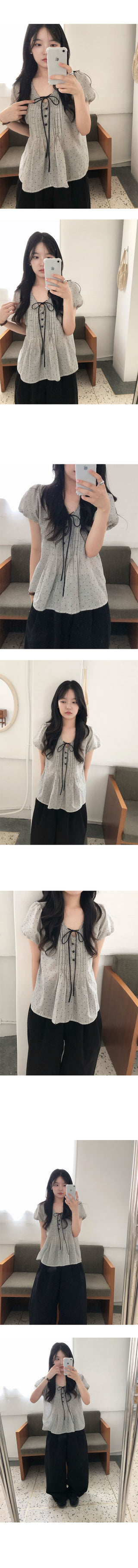 Dore Stripe Dot Blouse