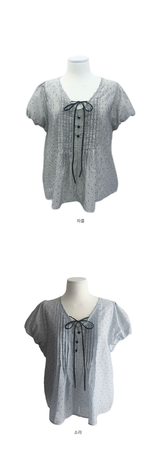 Dore Stripe Dot Blouse