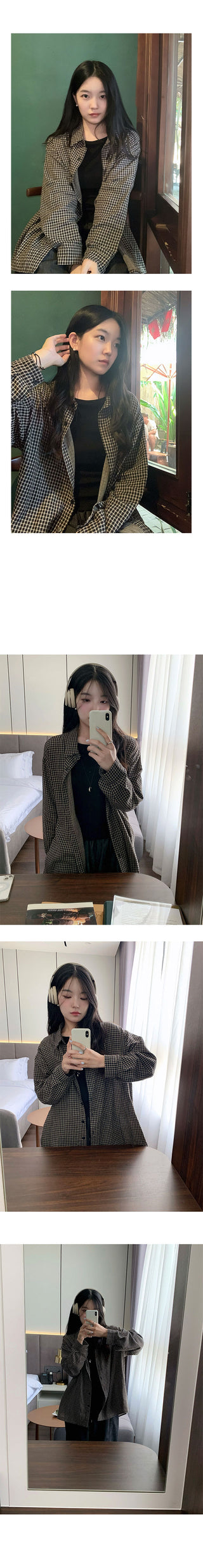 Mocha Semi-Overfit Check Shirt