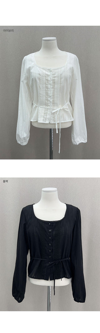Rie Lace Cotton Blouse