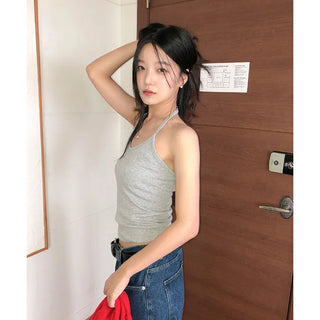 Halo Halter Knot Ribbed Sleeveless