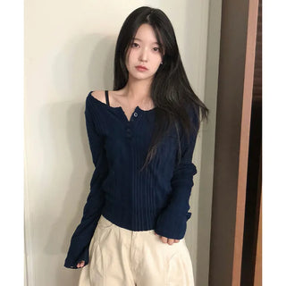 Loewe Ribbed Button Long Sleeve T-Shirt