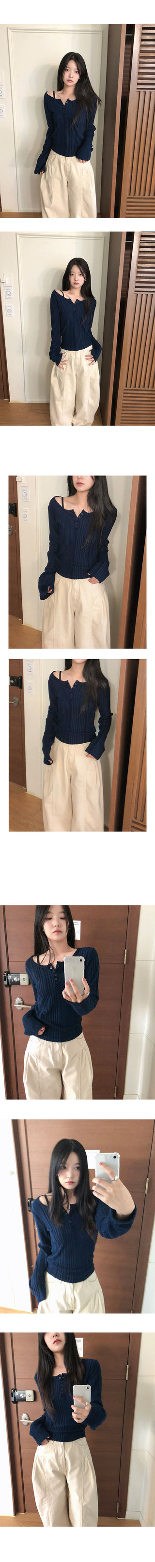 Loewe Ribbed Button Long Sleeve T-Shirt