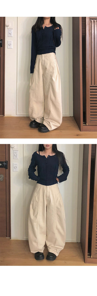 Loewe Ribbed Button Long Sleeve T-Shirt