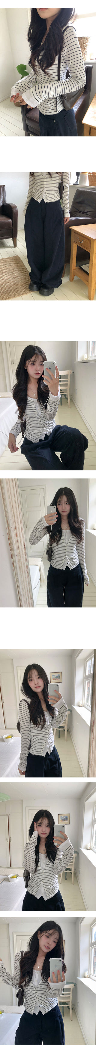 Light Striped One-in-One Cardigan