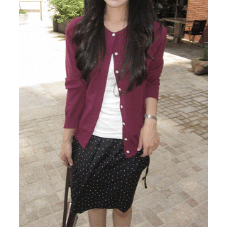Violet Hidden Button Cardigan