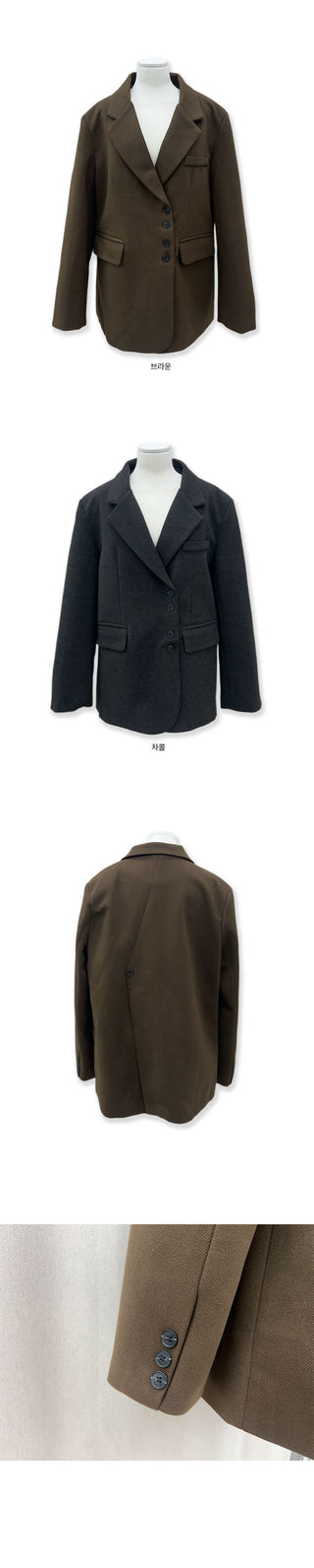 Formal Powdery Semi-Overfit Jacket