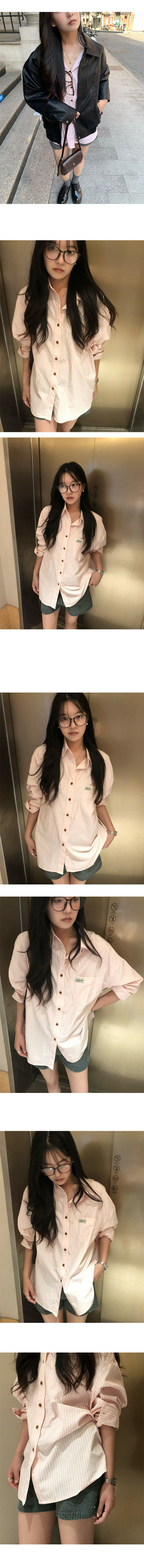 Salt Stripe Wood Button Shirt