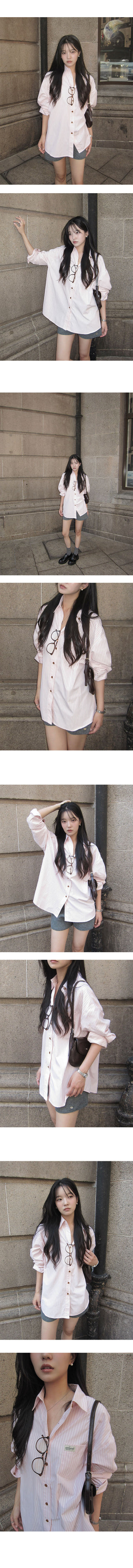 Salt Stripe Wood Button Shirt