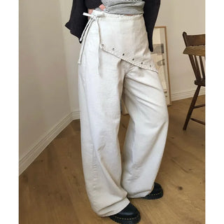 Zion Studded Point Semi-Wide Straight Fit Pants
