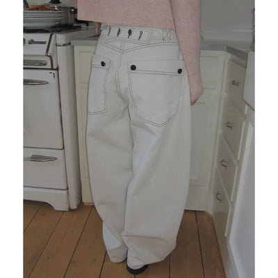 Cheat Wide Balloon Button Pants