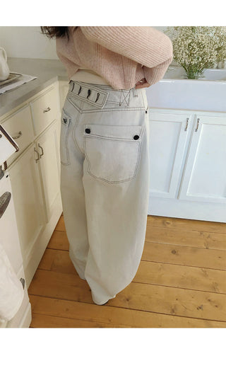 Cheat Wide Balloon Button Pants