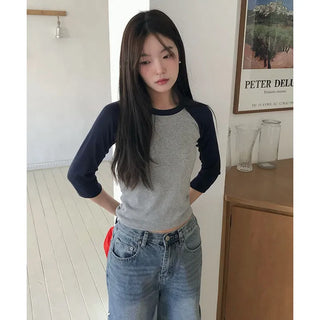 To You Color Block Raglan 3/4 Sleeve T-shirt