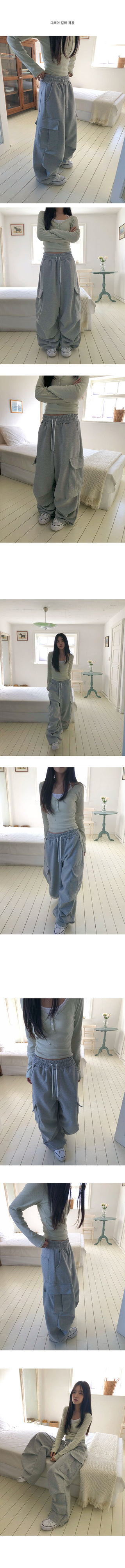 Choe Cargo Detail Semi-Balloon Fit Elastic Pants