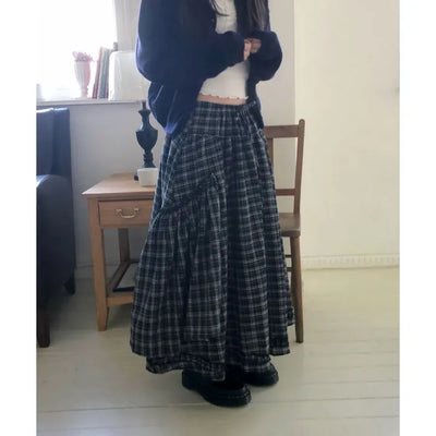 Hannah Check Long Skirt