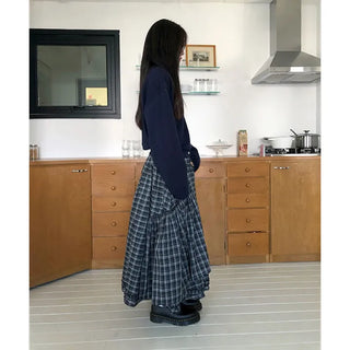 Hannah Check Long Skirt
