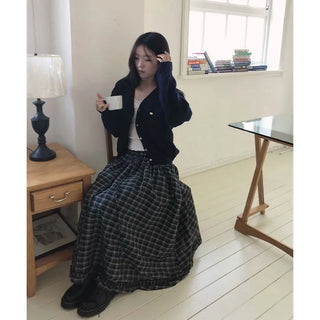 Hannah Check Long Skirt