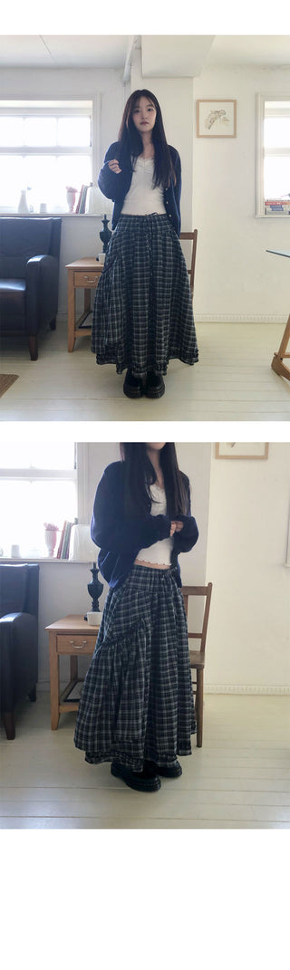 Hannah Check Long Skirt
