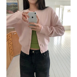 Sally Round Basic Knit Cardigan