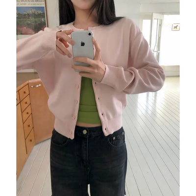 Sally Round Basic Knit Cardigan