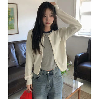 Sally Round Basic Knit Cardigan