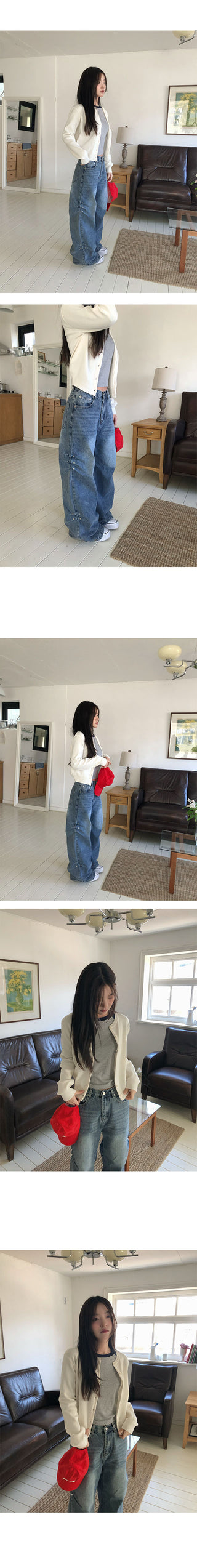 Sally Round Basic Knit Cardigan