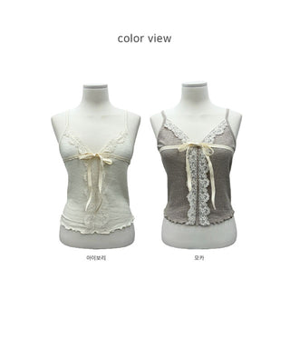 Wavy Ribbon Lace Sleeveless