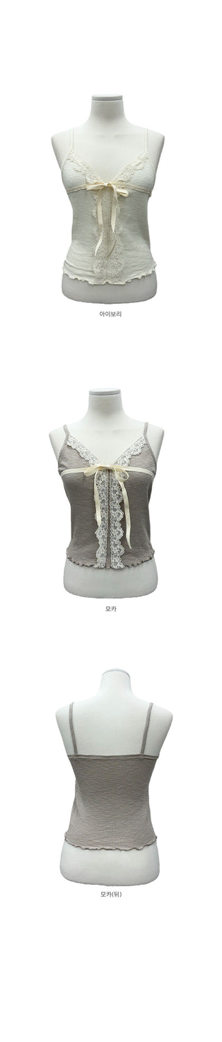 Wavy Ribbon Lace Sleeveless