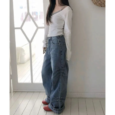Willy Side Rivet Washed Denim Pants