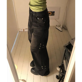 Willy Side Rivet Washed Denim Pants
