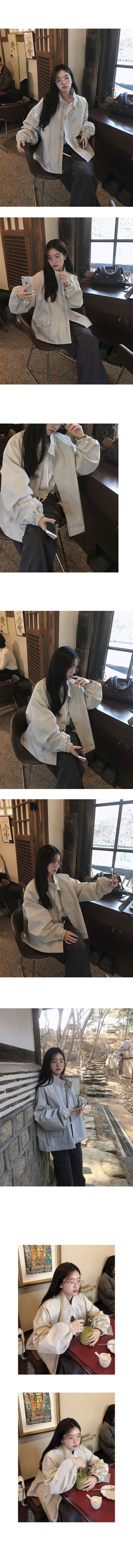 Crunchy Oversized Blouson Windbreaker Field Jacket
