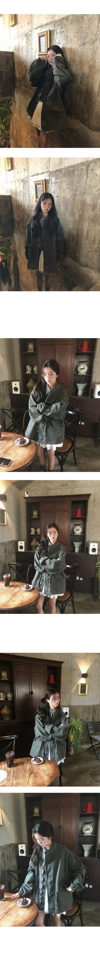 Tom Oversized Cotton High-Neck Short Field Jacket