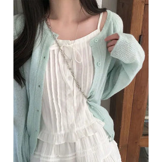 Saerom Pintuck Frill Sleeveless Blouse