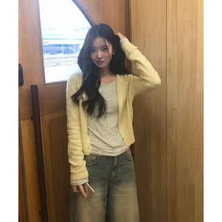 Poly Wool Mohair Round Cardigan
