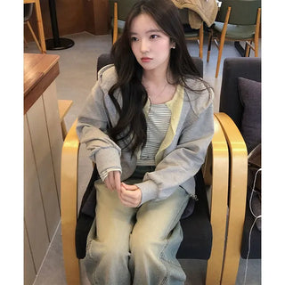 Dali Semi-Crop Zip-up Hoodie