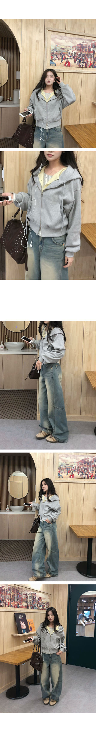 Dali Semi-Crop Zip-up Hoodie