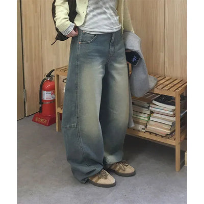 Force Balloon Fit Cut Stitch Denim Pants