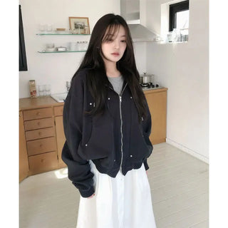 Wicked Rivet Washed Hooded Jumper