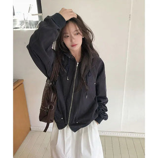 Wicked Rivet Washed Hooded Jumper
