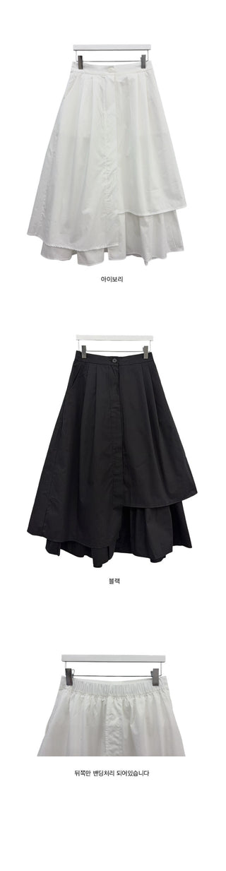 Somsom Cotton Layered Long Skirt