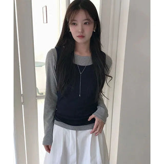 Laka Round Slim Layered Sleeveless Top