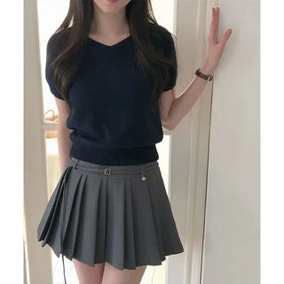 Amber V-neck Short Sleeve Knit