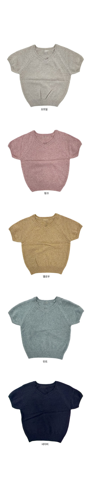 Amber V-neck Short Sleeve Knit