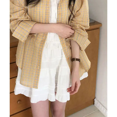Slay Oversized Check Shirt