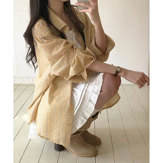 Slay Oversized Check Shirt