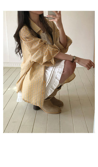 Slay Oversized Check Shirt